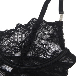 Babydoll din Dantelă cu Bretele Reglabile Subblime - Mărime S/M, Negru (Model 954185) - Img 3