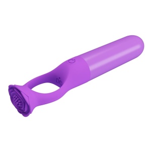 Mini vibrator de masaj din silicon, cu inel ergonomic de prindere, reîncărcabil USB, 10 moduri de vibrație, Mov - Img 4