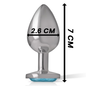 Plug Anal de Lux din Aluminiu Intense – Cu Cristal Albastru Strălucitor, Mărimea S (7 cm) - Img 4