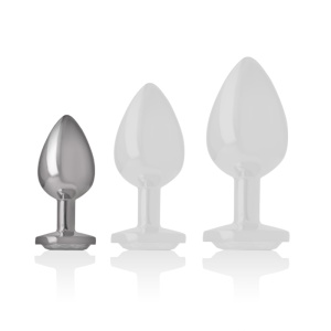 Plug Anal de Lux din Aluminiu Intense – Cu Cristal Argintiu Strălucitor, Mărimea S (7 cm) - Img 2