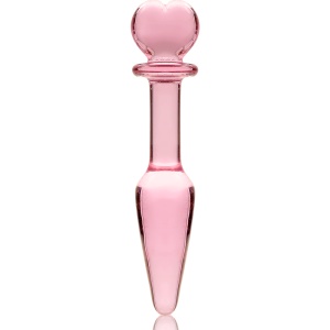 Plug Anal din Sticlă Borosilicată Ibiza Nebula – Model 7 Transparent/Roz, Lungime Generoasă și Jocuri Termice (13.5 cm) - Img 2