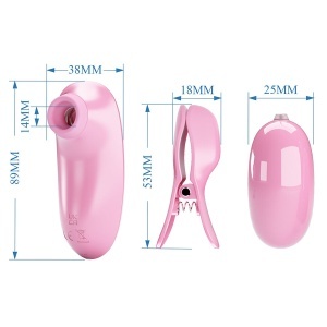 Pretty Love - Set multifuncțional Imonie 3 în 1 cu ventuză, sfârcuri și clitoris - Img 4
