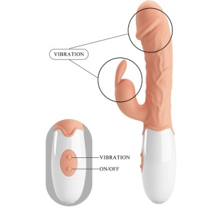 Vibrator iepuraș din silicon culoarea pielii - Img 7