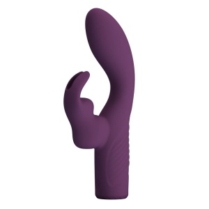 Vibrator Olivia Rabbit din silicon, dublă stimulare punct G și clitoris, reîncărcabil magnetic, Violet - Img 4