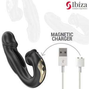 Vibrator Reîncărcabil cu Efect de Mișcare și 2 Motoare - IBIZA Rose - Img 3