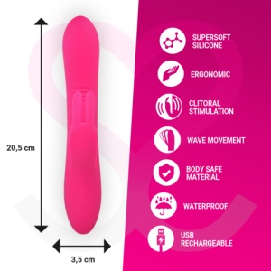 Vibrator Reîncărcabil din Silicon cu Mișcare Ondulatorie - MORESSA ETAN Premium - Img 3
