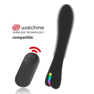 Vibrator Ryan Brilly Glam din silicon, telecomandă WatchMe inclusă, iluminare LED, reîncărcabil USB
