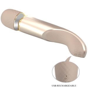 Aparat de Masaj Magic Wand Mare Champagne – Șampanie, 5 Viteze, 7 Vibrații, USB - Img 2