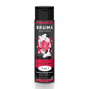 BRUMA – Ulei de Masaj Premium 3 în 1 cu Efect de Încălzire și Aromă de Căpșuni, 100 ml