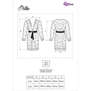 Halat de Casă / Negreu Seducător Livco Corsetti – Dantelă Transparentă și Eșarfă în Talie - Img 4