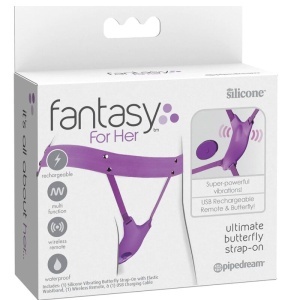 Ham Vibrator cu Telecomandă Wireless Ultimate Butterfly – Mov, 10 Moduri, Curele Reglabile, USB - Img 5