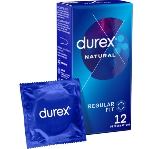 Prezervative Clasice Anatomice Durex Natural Plus – Pachet 12 bucăți
