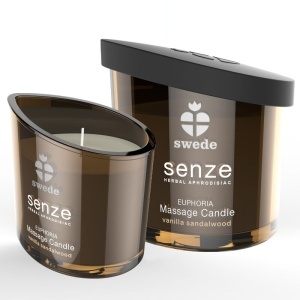Swede – Lumânare de Masaj „Senze Euphoria” (Vanilie & Lemn de Santal): Ulei Hrănitor, 50 ml