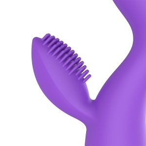 Vibrator Dublu Reîncărcabil din Silicon cu Stimulator Clitoridian (10 Moduri, Submersibil, 18.8 cm) - Img 4