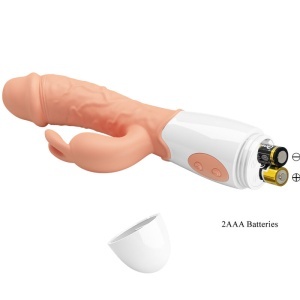 Vibrator iepuraș din silicon culoarea pielii - Img 4