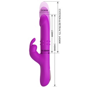 Vibrator Iepure cu Rotație și Împingere Pretty Love Reese Violet – Multi-Funcții, Impermeabil, USB - Img 6