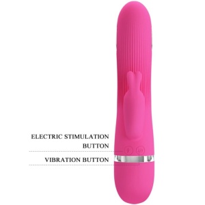 Vibrator Iepure cu Stimulare Flirtation – 7 Vibrații, Funcție Șoc, Silicon Moale - Img 4