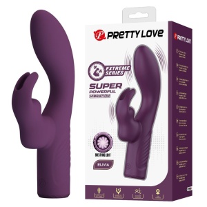 Vibrator Olivia Rabbit din silicon, dublă stimulare punct G și clitoris, reîncărcabil magnetic, Violet