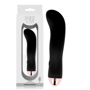 Vibrator Reîncărcabil Mătăsos Dolce Vita Black – Negru, 7 Moduri, Silicon Medical, USB - Img 4