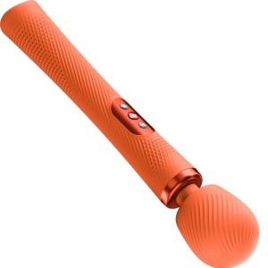 Vibrator Wand Vim Portocaliu – Baghetă de Masaj Ușoară și Silențiosă (5 Viteze, 3 Vibrații, USB-C, IPX6) - Img 3