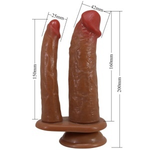 Dildo Dublu Realistic cu Vibrații Pretty Love Hulbert – TPE Realist, 7 Funcții - Img 7