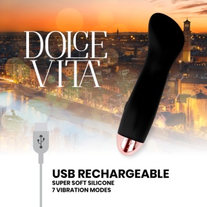 Dolce Vita – Vibrator Compact Reîncărcabil „One Black” (7 Viteze, Silențios, 12.5 cm) - Img 3