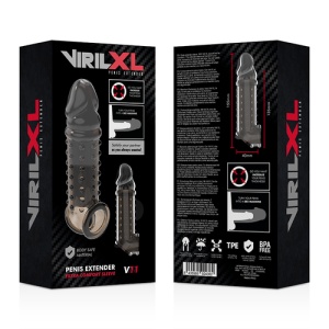 Extensie și Teacă Penis V11 Neagră – Texturată, Flexibilă și Ajustabilă - Img 3