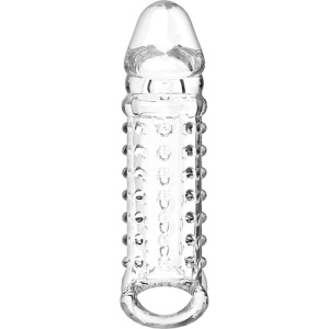 Extensie și Teacă Penis V11 Transparentă – Texturată, Flexibilă și Ajustabilă - Img 3