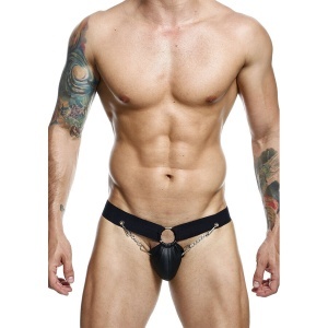 MOB Dungeon – Jockstrap Negru cu Lanț, Mărime Universală - Img 1