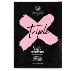 SecretPlay Triplu X – Intensificator de Plăcere cu Efect Rece, Picant și Vibrație, 2 ml