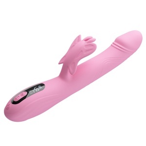 Vibrator Bella Rabbit din silicon, stimulare fluture pentru clitoris, afișaj LED, 9 viteze + 4 moduri atingere, Roz - Img 3