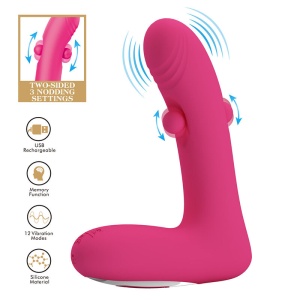 Vibrator din Silicon Pretty Love Duden Roz – 12 Moduri de Vibrație și 3 Trepte de Balansare - Img 2