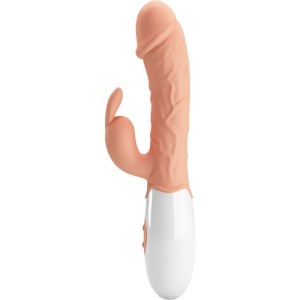Vibrator iepuraș din silicon culoarea pielii