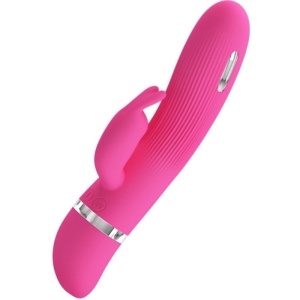 Vibrator Iepure cu Stimulare Flirtation – 7 Vibrații, Funcție Șoc, Silicon Moale