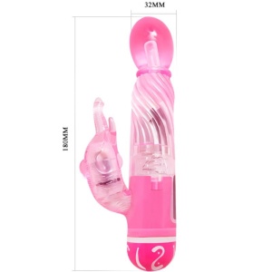 Vibrator Iepure Roz de Călătorie cu Stimulator Clitoridian – 10 Moduri, TPR, 2xAA - Img 4