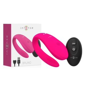 Vibrator pentru Cupluri cu Telecomandă Bruno Partner Double Pleasure - Roz, 10 Vibrații, IPX6, USB - Img 5
