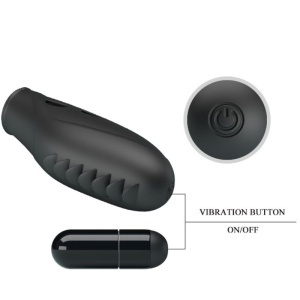 Vibrator pentru deget din silicon negru - Img 4