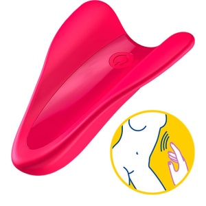 Vibrator pentru deget High Fly Fucsia, stimulator cu aripi și două motoare