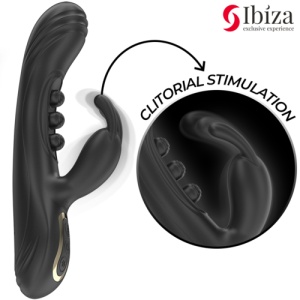Vibrator Reîncărcabil cu Pulsare și 2 Motoare - IBIZA Pulsating Rabbit