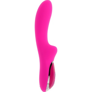Vibrator tip iepuraș Rabbit din silicon, curbat pentru punctul G, încărcare magnetică, 10 viteze, Roz, 21 cm - Img 2