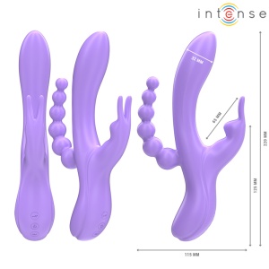 Vibrator Triplu Miko Rabbit & Stimulator & Anal, 7 Vibrații, Mov - Img 3