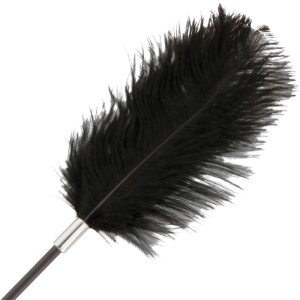 Cravașă BDSM cu Pene Stimulatoare-Darkness Black Feather Whip 56 cm - Img 2