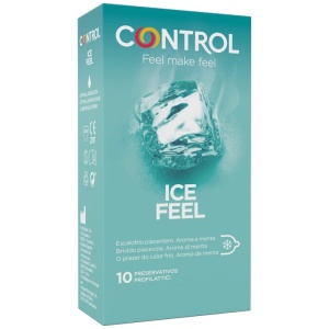 Prezervative cu Efect de Răcoare și Aromă de Mentă Control Ice Feel – Pachet 10 bucăți