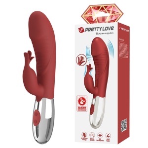 Vibrator Rabbit din silicon flexibil, dublu motor pentru punctul G și clitoris, reîncărcabil USB, 30 de funcții, Roșu - Img 7