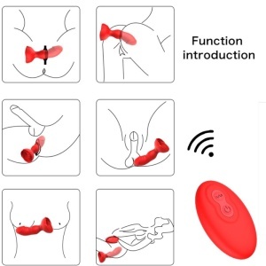 Vibrator și Plug Anal cu Telecomandă Extreme A Bloom Rose – Silicon Premium, Stimulare Dublă și 10 Moduri de Vibrație (Roșu Pasionat) - Img 4