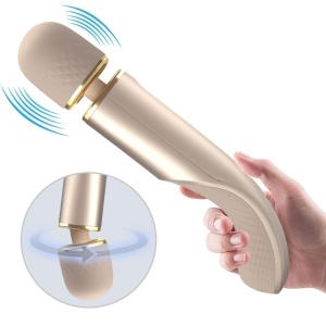 Aparat de Masaj Magic Wand Mare Champagne – Șampanie, 5 Viteze, 7 Vibrații, USB - Img 3