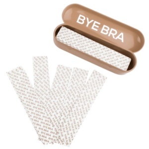 Bandă Adezivă Dublu-Față pentru Haine Bye-Bra în Cutie Metalică – 30 Benzi cu Accesorii Bonus