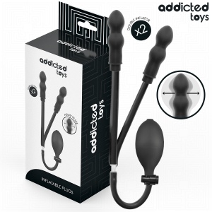 Dop Anal Dublu Gonflabil din Silicon Medical Addicted Toys – Model Inovator cu Sistem Dublu de Umflare și Dimensiune Reglabilă