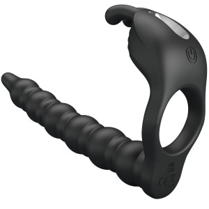Inel de Penis Vibrant Blackney cu Plug Anal – Erecții Ferme, 7 Moduri de Vibrație și Design Ergonomic - Img 4