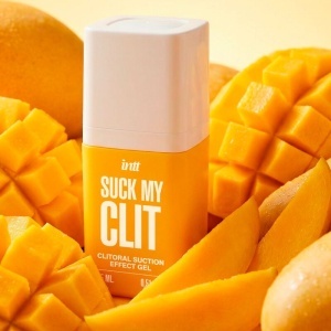 INTT – Gel Stimulator „Sugge-mi Clitul” (Mango Tropical): Efect de Sucție și Vibrații, 15 ml